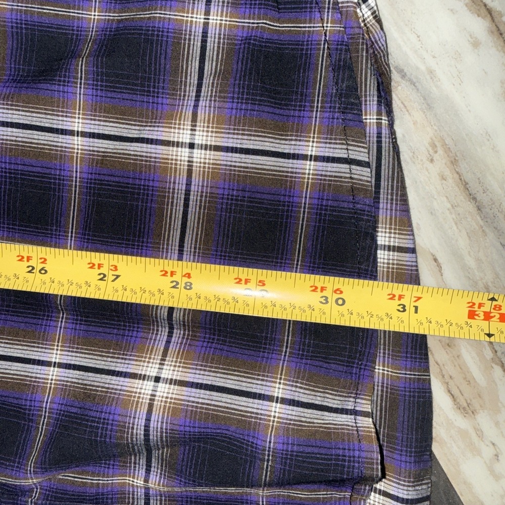Cinch Shirt Men's M Purple Black Plaid Button Up Long Sleeve Western Cowboy - Picture 11 of 12